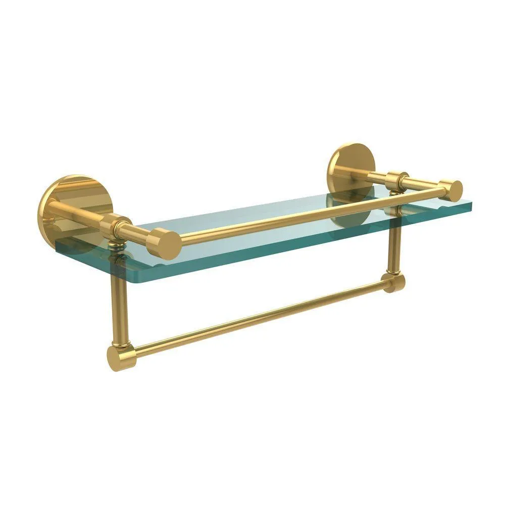 Allied Brass 16 in. L x 5 in. H x 5 in. W Clear Glass Bathroom Shelf with Towel Bar in Oil Rubbed Bronze, photo 10 of 14