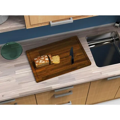 1 ft. 3.75 in long · 1 ft wide · 0.75 in thick Oiled Acacia Cutting Board Set with Brown Food-Safe Wood Oil Finish
