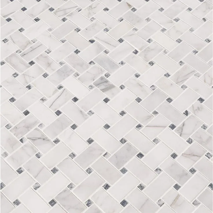 MSI Calacatta Cressa Basket Weave 12 in. x 12 in. x 10 mm Honed Marble Mesh-Mounted Mosaic Tile (10 sq. ft. / case), photo 11 of 11