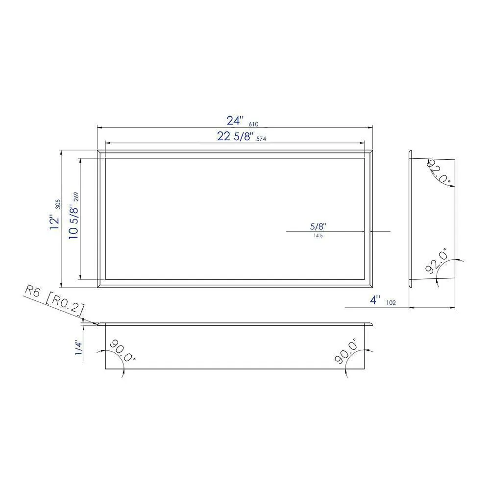 24 in. x 12 in. x 4 in. Niche in Brushed Stainless Steel, photo 2 of 7
