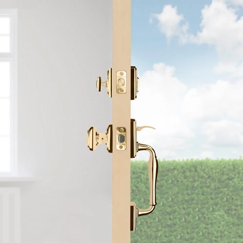 Prestige Wesley Single Cylinder Lifetime Polished Brass Door Handleset with Alcott Door Knob Featuring SmartKey Security, photo 11 of 13