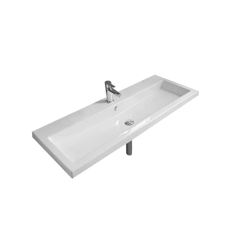 Nameeks Cangas Wall Mounted Ceramic Bathroom Sink in White, photo 3 of 3