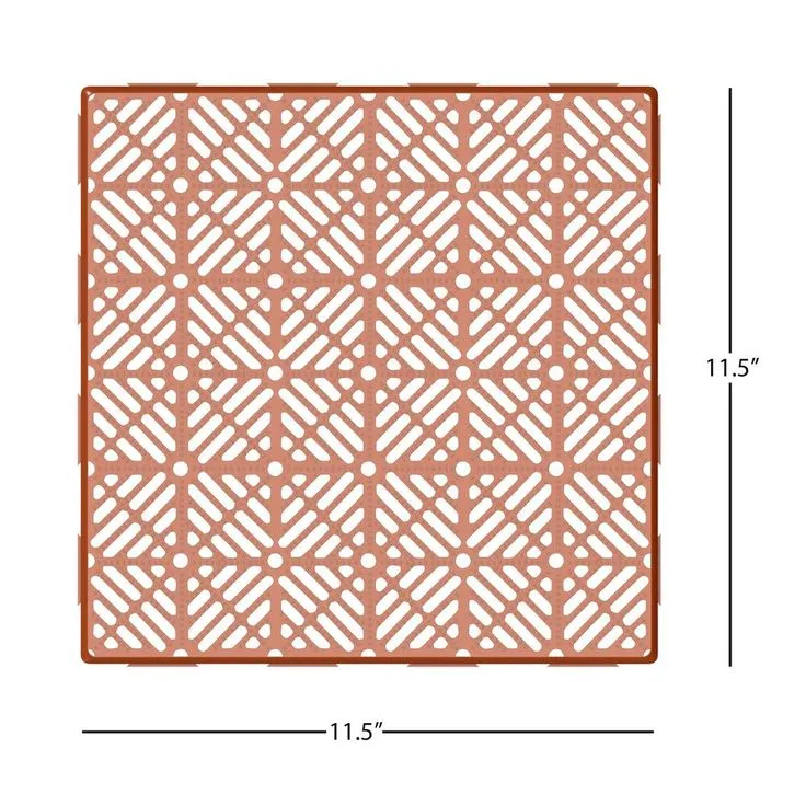 Pure Garden 11.5 in. x 11.5 in. Orange Polypropylene Outdoor Flooring (Set of 12), photo 2 of 6