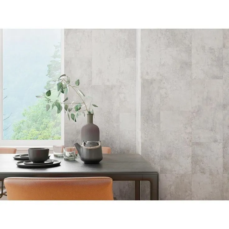 TrafficMASTER Telegrey Concrete 12 in. x 24 in. Luxury Vinyl Tile Peel And Stick Wall (18 sq. ft. / Case), photo 3 of 5