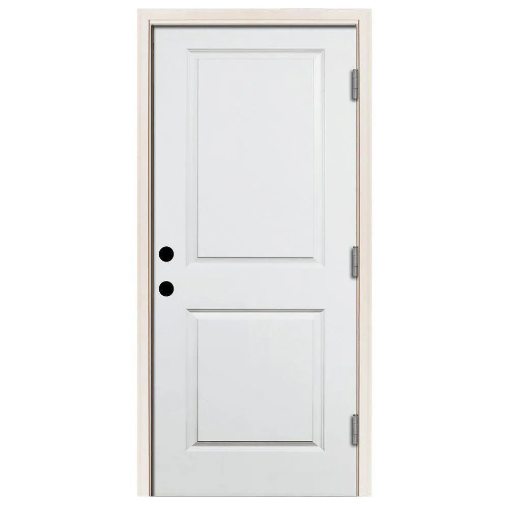 Steves & Sons 36 in. x 80 in. Premium 2-Panel Square Primed White Steel Prehung Front Door, Right-Hand Inswing, 4 in. Wall, photo 4 of 11