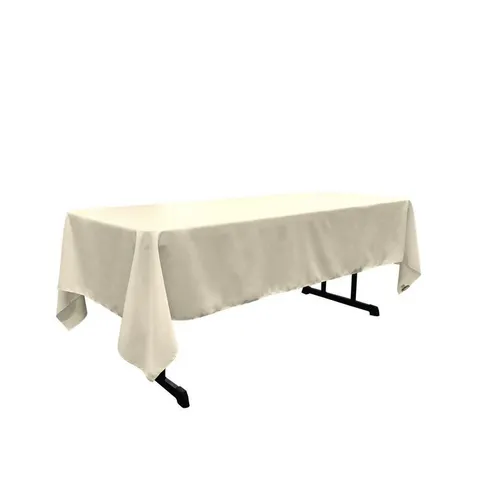 Polyester Poplin 60 × 102 in Ivory Rectangular Tablecloth