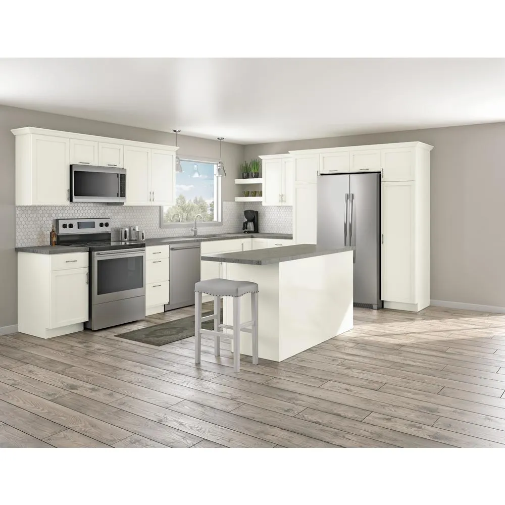 Courtland Shaker Assembled 24 in. x 34.5 in. x 24 in. Stock Drawer Base Kitchen Cabinet in Polar White, photo 2 of 2