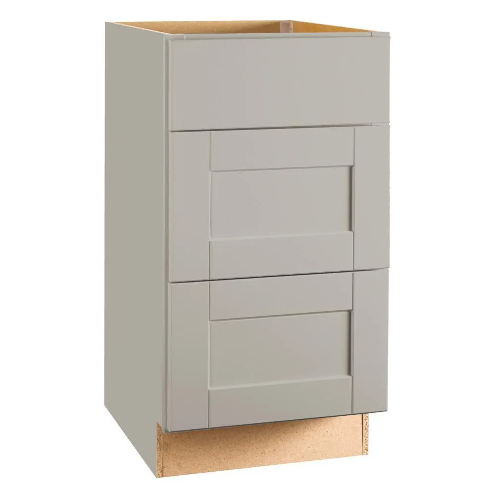 Shaker Assembled 18x34.5x24 in. Drawer Base Kitchen Cabinet with Ball-Bearing Drawer Glides in Satin White, photo 15 of 20