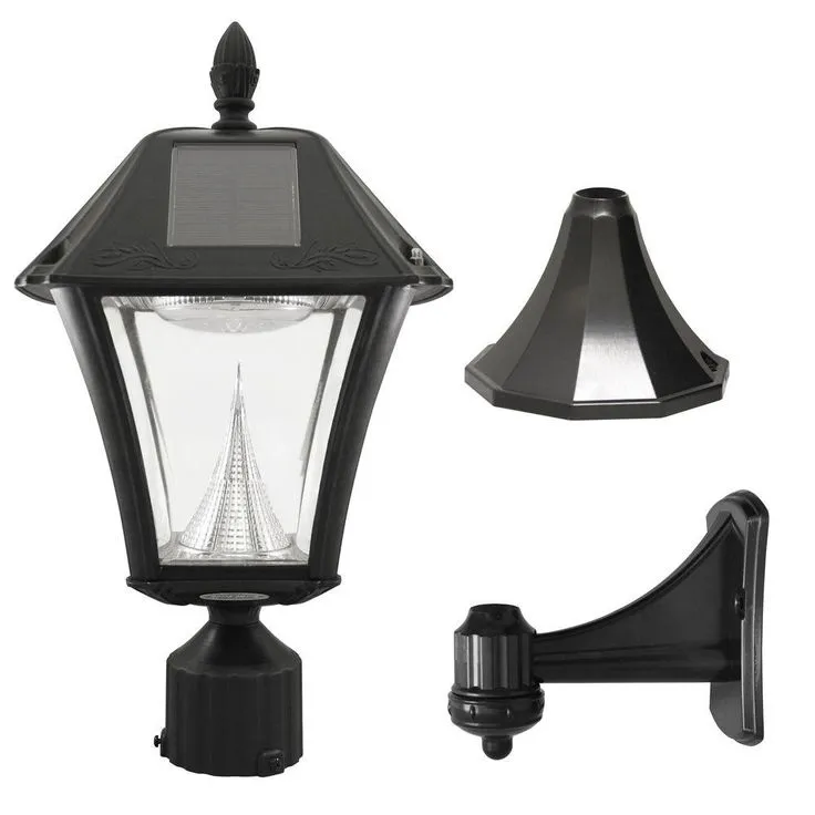 Gama Sonic Baytown II White LED Outdoor Resin Solar Post/Wall Light with Warm, photo 3 of 6