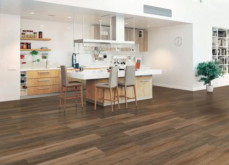 Style Selections Brunette Oak 12-mil x 7-in W x 48-in L Waterproof Interlocking Luxury Vinyl Plank Flooring, photo 6 of 8
