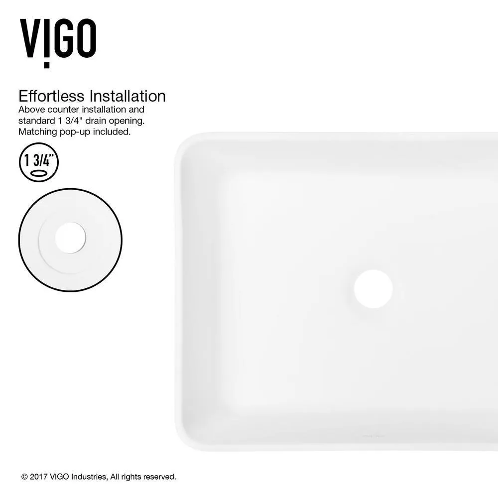 VIGO Marigold White Matte Stone Vessel Bathroom Sink and Linus Bathroom Vessel Faucet in Brushed Nickel, photo 5 of 16