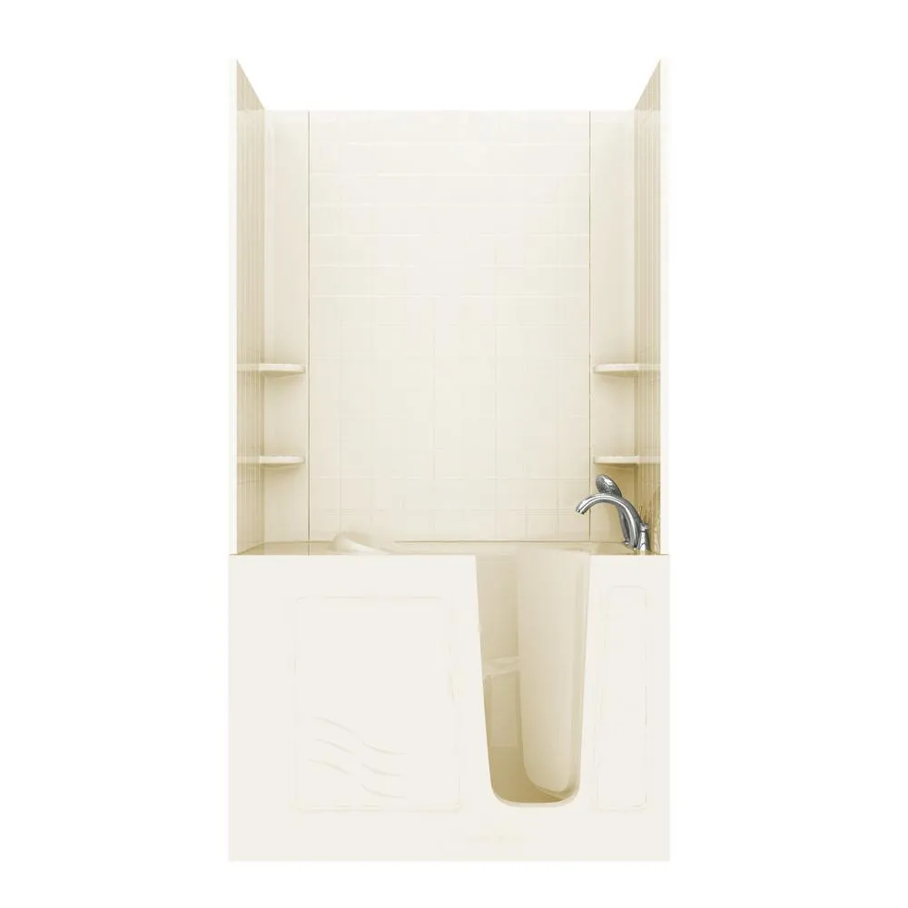 Rampart Nova Heated 5 ft. Walk-in Whirlpool and Air Bathtub with 6 in. Tile Easy Up Adhesive Wall Surround in White, photo 18 of 33