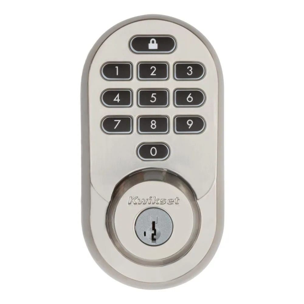 Kwikset HALO Satin Nickel Keypad Wi-Fi Electronic Single-Cylinder Smart Lock Deadbolt featuring SmartKey Security, photo 4 of 8