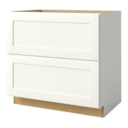 allen + roth Aveley 36-in W x 34.5-in H x 24-in D Linen Maple Drawer Base Semi-Custom Cabinet, photo 4 of 6