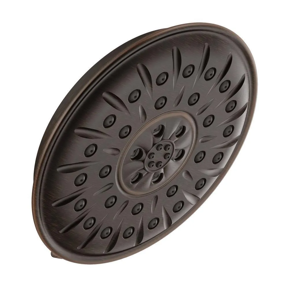 4-Spray 8.3 in. Single Wall Mount Fixed H2Okinetic Shower Head in Matte Black, photo 11 of 13