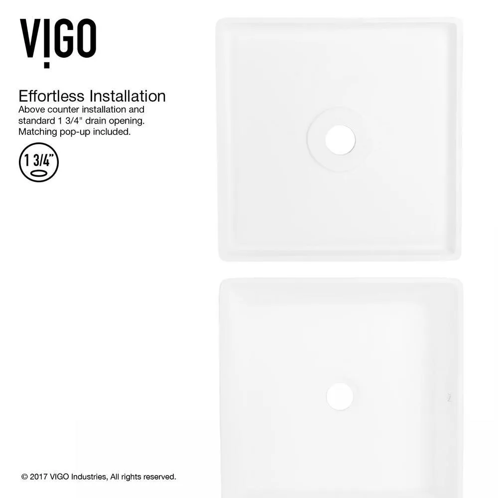 VIGO Dianthus White Matte Stone Vessel Bathroom Sink and Seville Bathroom Vessel Faucet in Brushed Nickel, photo 5 of 15