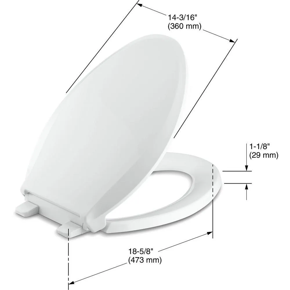 Cachet Quiet-Close Elongated Closed Front Toilet Seat with Grip-Tight Bumpers in White, photo 10 of 22