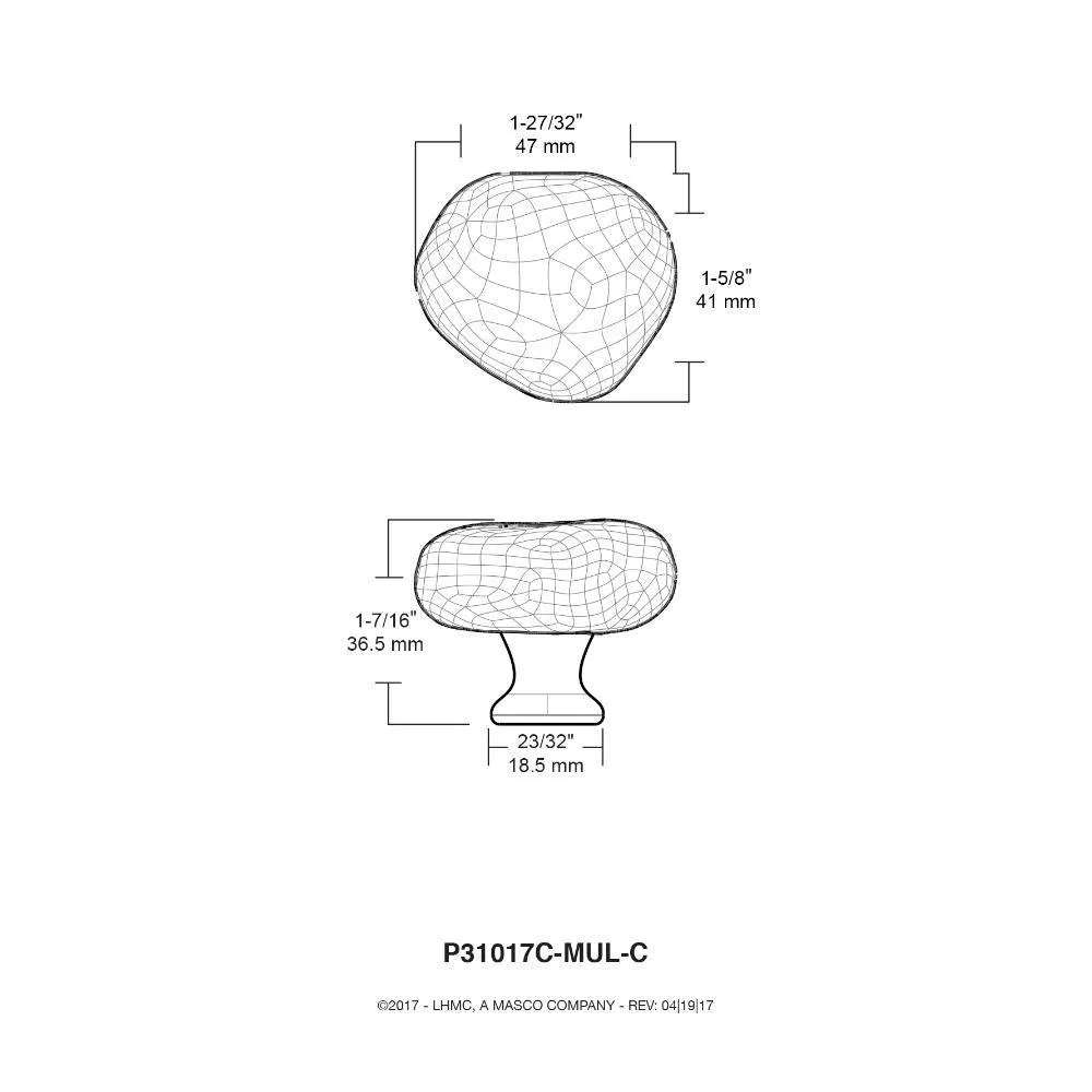 1-1/2 in. (38mm) Satin Nickel and Natural Aqua Sea Glass Cabinet Knob, photo 6 of 9
