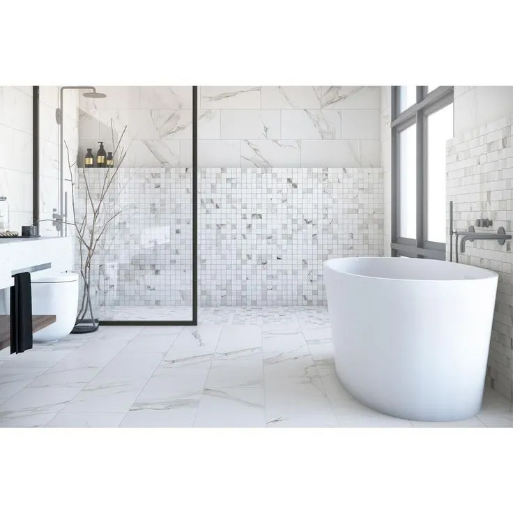 ELIANE Belmar White 12 in. x 24 in. Porcelain Floor and Wall Tile (14  sq. ft. / case), photo 3 of 6