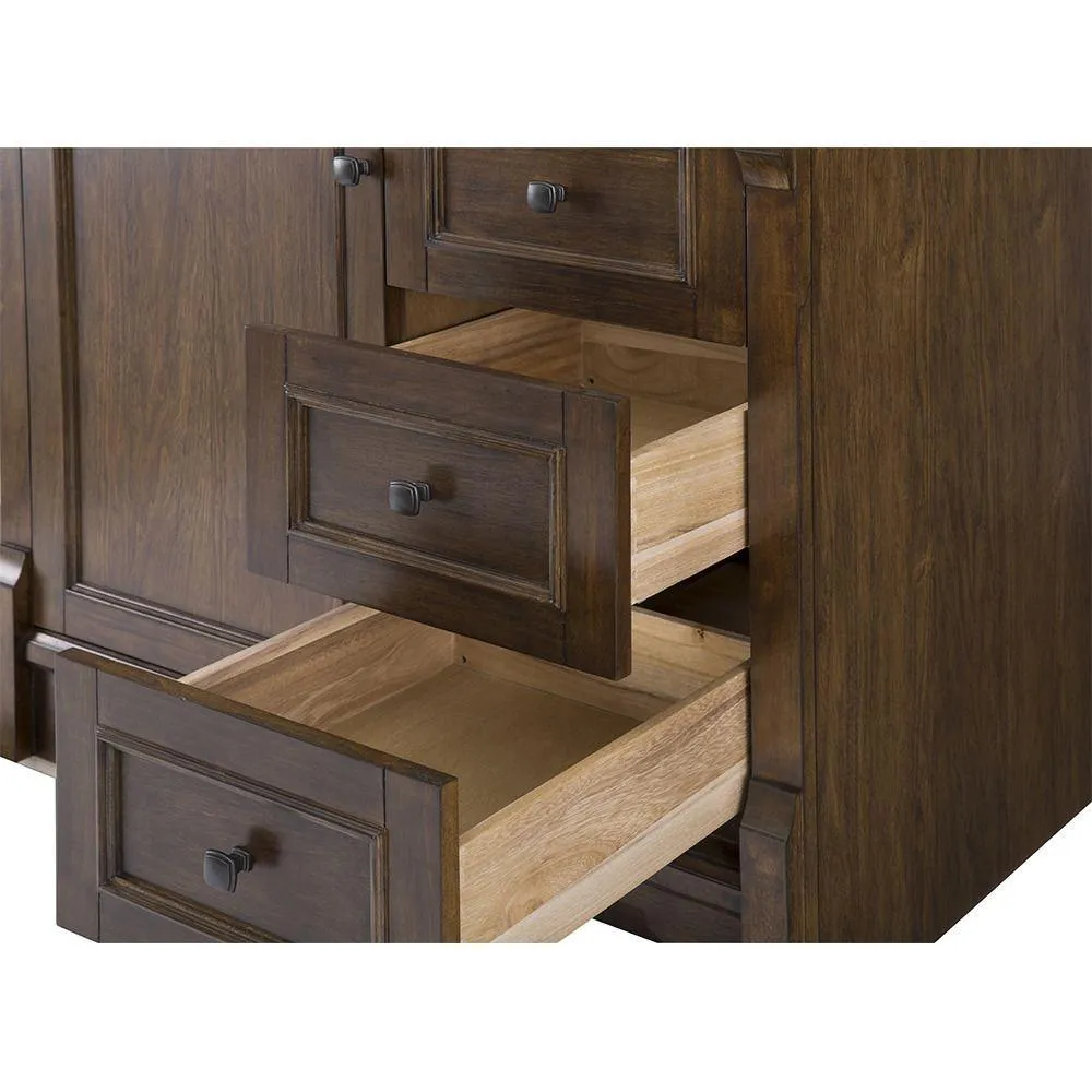 Creedmoor 36 in. W Bath Vanity Cabinet Only in Walnut with Right Hand Drawers, photo 7 of 16