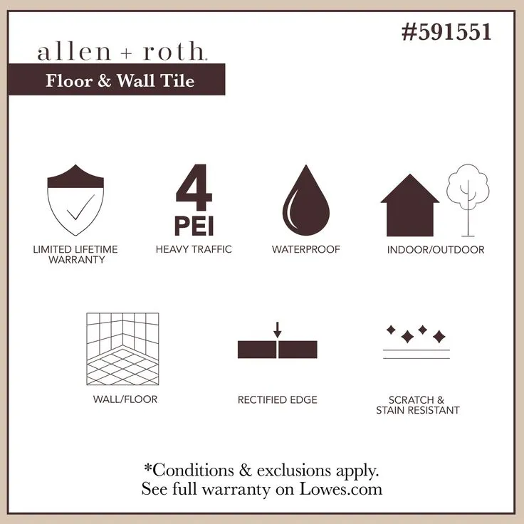 Style Selections Natural Timber Whitewash 6-in x 36-in Glazed Porcelain Wood Look Floor and Wall Tile, photo 6 of 8