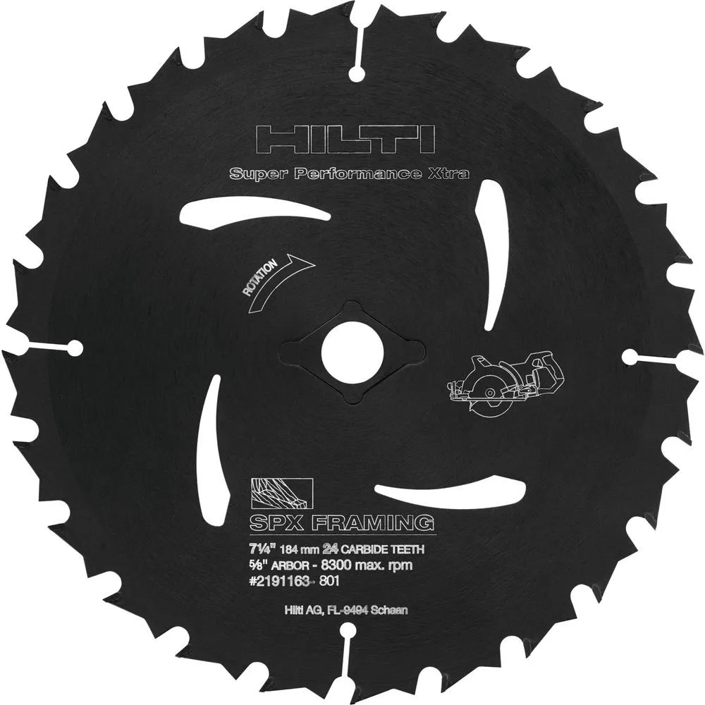 Hilti SC 60W-A 7-1/4 in. 36-Volt Cordless Brushless Worm Drive Circular Saw Kit with Li-Ion Battery Pack, SPX Blades and More, photo 5 of 9