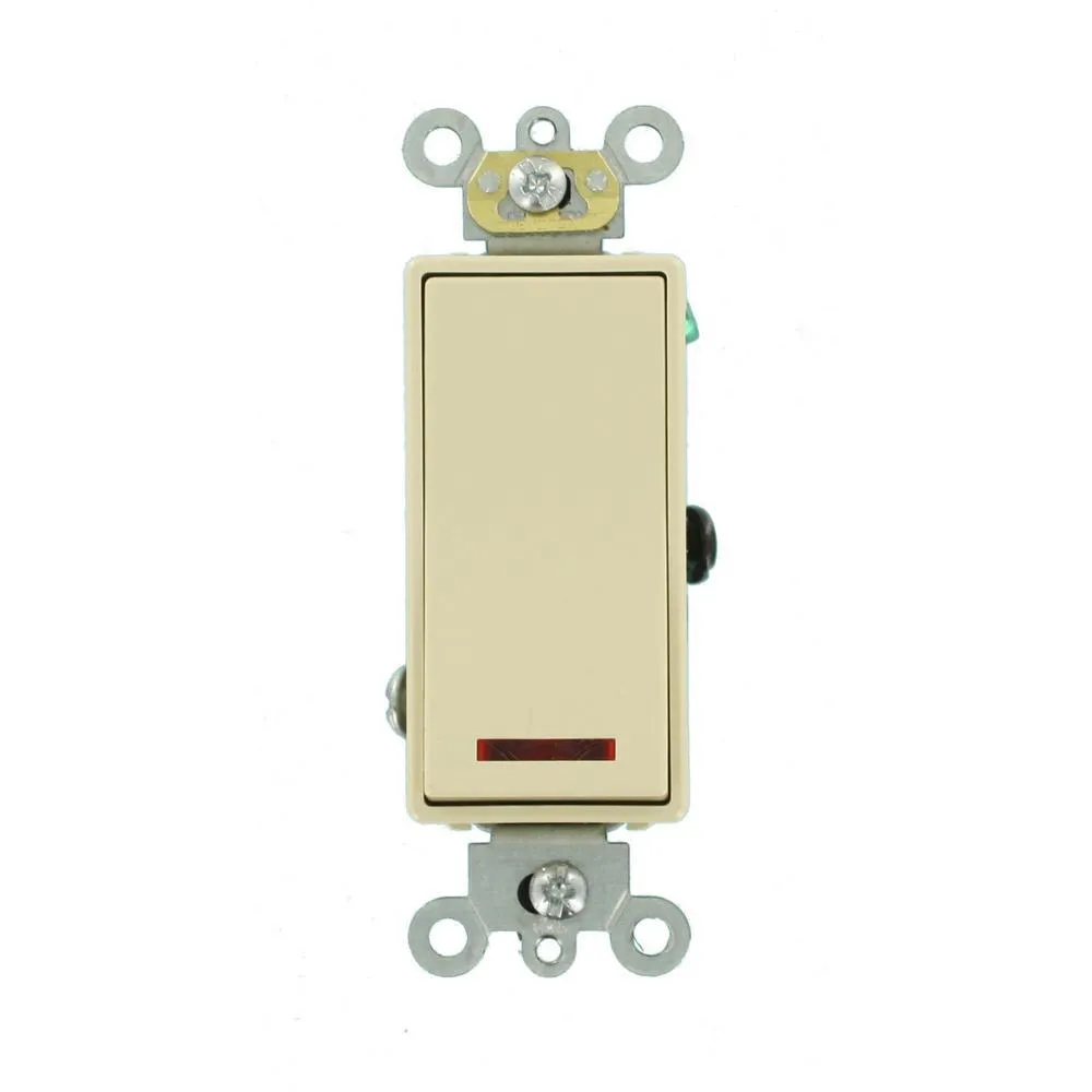 20 Amp Decora Plus Commercial Grade Single Pole Rocker Switch with Pilot Light, White, photo 6 of 6