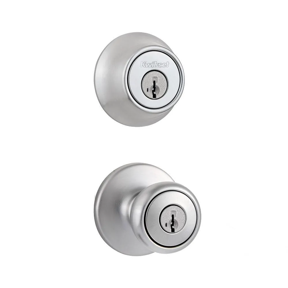 Kwikset Tylo Satin Nickel Door Knob Combo Pack Featuring SmartKey Security with Microban Antimicrobial Technology, photo 7 of 7