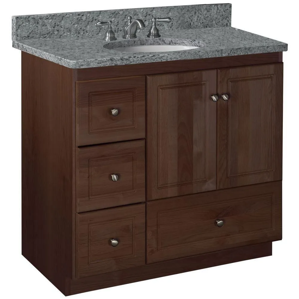 Simplicity by Strasser Ultraline 30 in. W x 21 in. D x 34.5 in. H Bath Vanity Cabinet Only with Left Drawers in Dewy Morning, photo 10 of 12