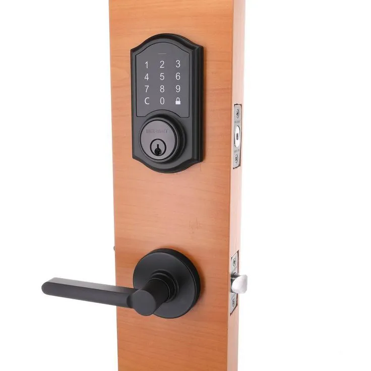 Defiant Castle Matte Black Touchpad Single Cylinder Deadbolt with Tonbridge Hall and Closet Door Lever Combo Pack, photo 3 of 9