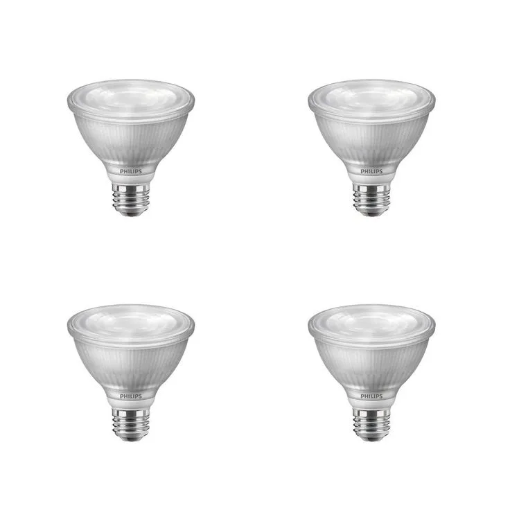 Philips 75-Watt Equivalent PAR30S Dimmable LED Flood Light Bulb with Warm Glow Dimming Effect Bright White (3000K) (4-Pack), photo 8 of 9