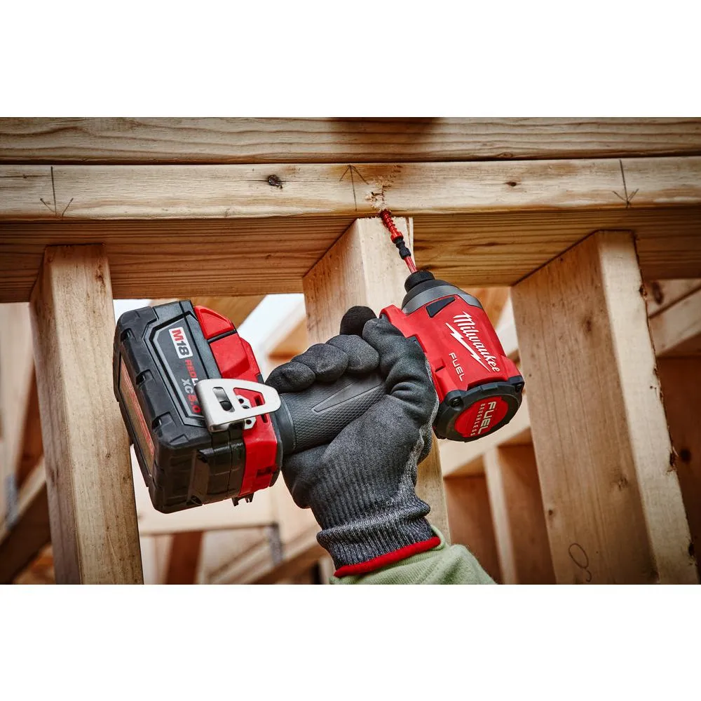 M18 FUEL 18-Volt Lithium-Ion Brushless Cordless 1/4 in. Hex Impact Driver Kit with Two 5.0Ah Batteries Charger Hard Case, photo 11 of 12