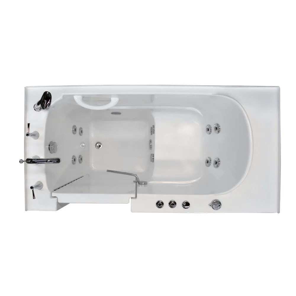 Universal Tubs Nova Heated 60 in. Walk-In Whirlpool Bathtub in White with Chrome Trim, Right Drain, photo 5 of 23