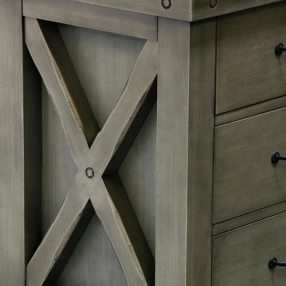 Aberdeen 72 in. W x 34 in. H Vanity in Gray with Marble Vanity Top in Carrara White with White Basins, photo 3 of 9