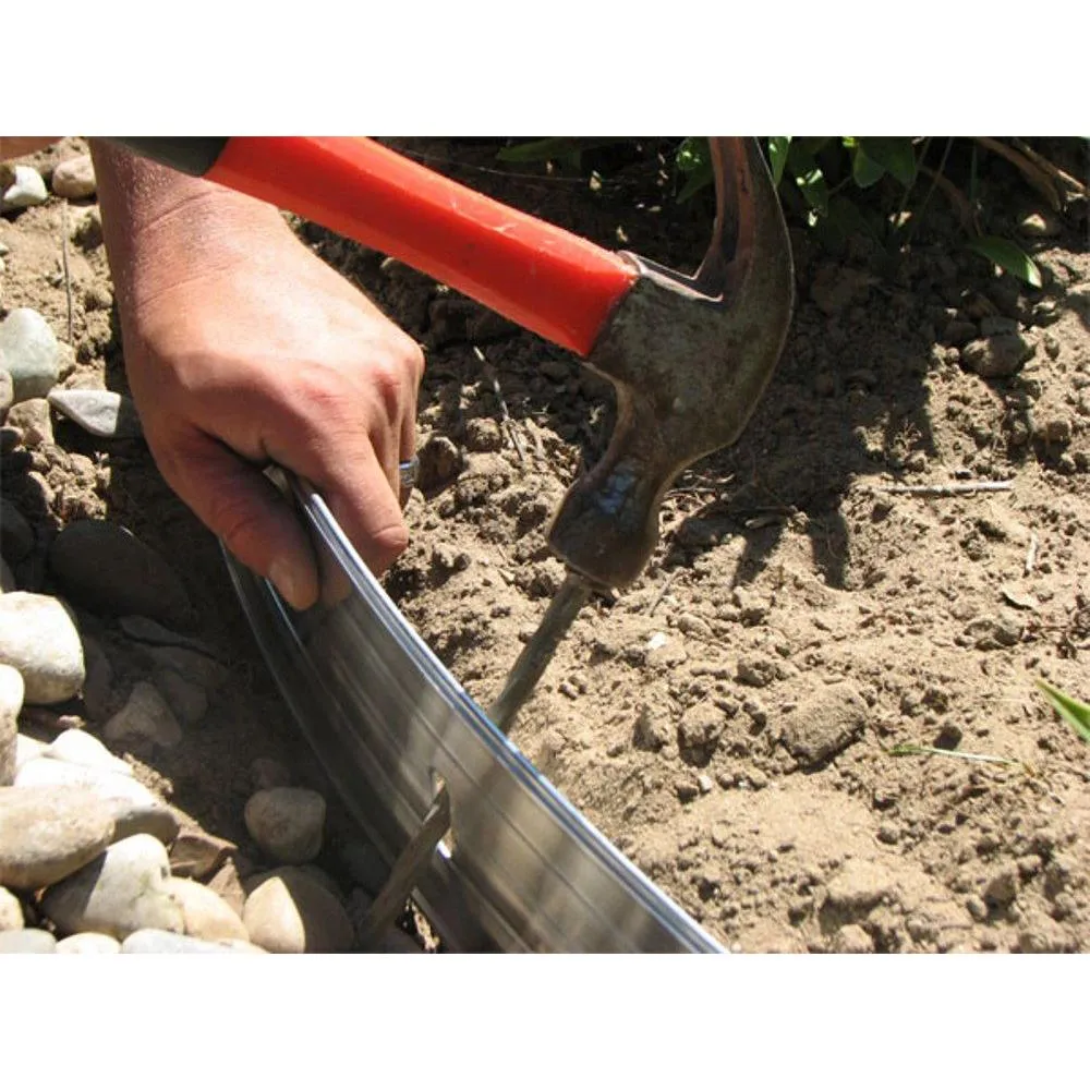 ProFlex 24 ft. x 4 in. Brown Aluminum Landscape Edging Project Kit (4 - 6 ft. pieces), photo 4 of 9