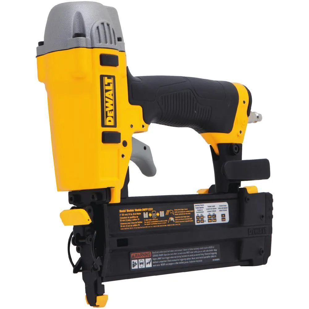 DEWALT 18-Gauge Pneumatic 2 in. Brad Nailer Kit with Bonus 50 ft. x 1/4 in. Air Hose, photo 4 of 9