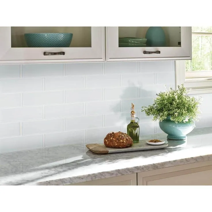 MSI Frosted Icicle 3 in. x 9 in. Glossy Glass Ice White Subway Tile (3.8 sq. ft. / case), photo 2 of 5