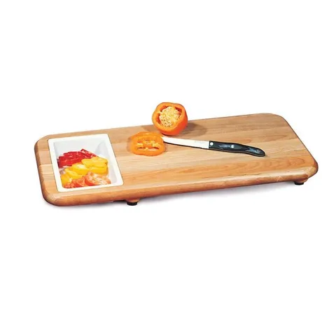 Hardwood Cutting Board with Cut 'n' Catch Removable Tray