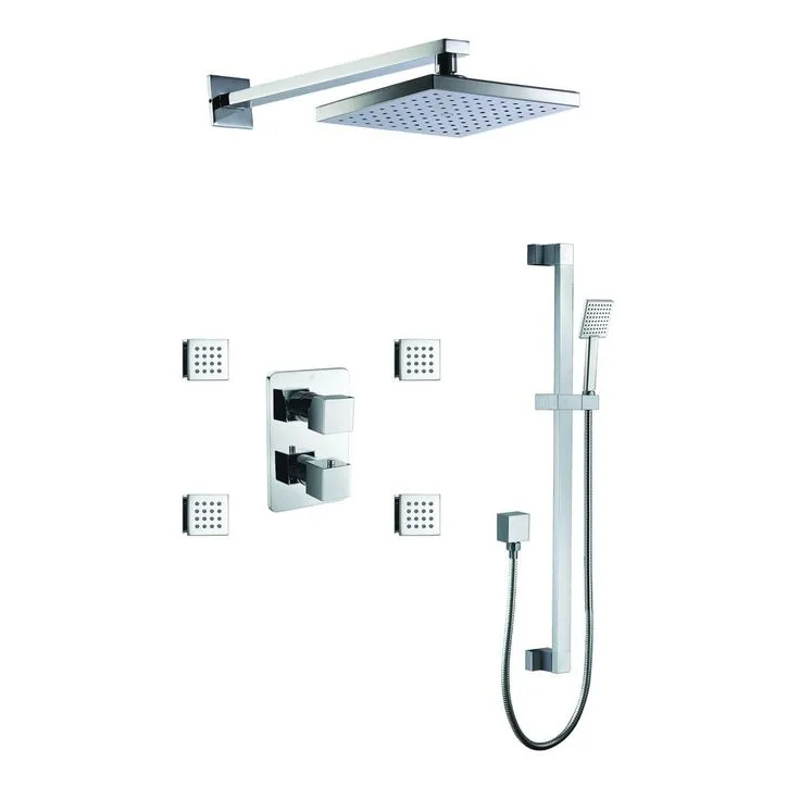 ALFI brand 1-Spray Dual Showerhead and Handheld Showerhead with Body Sprays in Brushed Nickel, photo 6 of 6