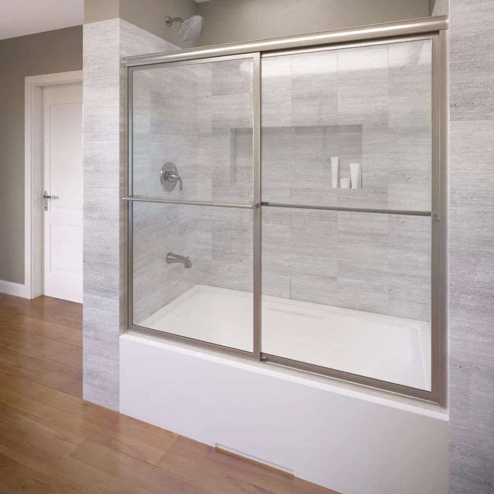 Deluxe 59 in. x 58-1/2 in. Clear Framed Sliding Tub Door in Oil Rubbed Bronze, photo 10 of 18