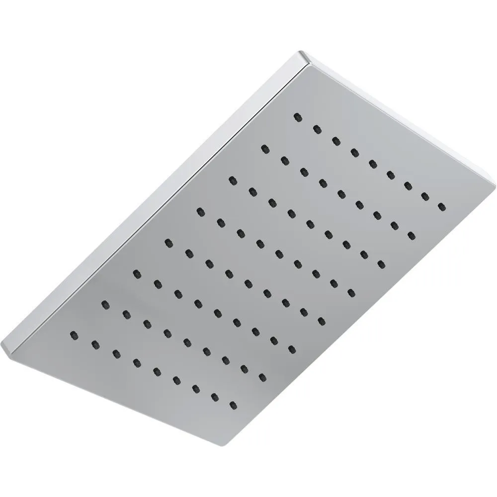 1-Spray 11.8 in. Single Wall Mount Square Fixed Rain Shower Head in Matte Black, photo 9 of 10
