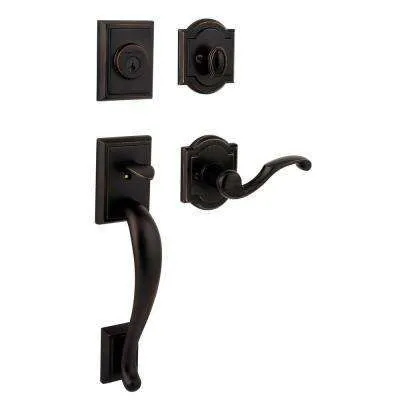Prestige Spyglass Single Cylinder Satin Nickel Door Handleset Featuring SmartKey Security