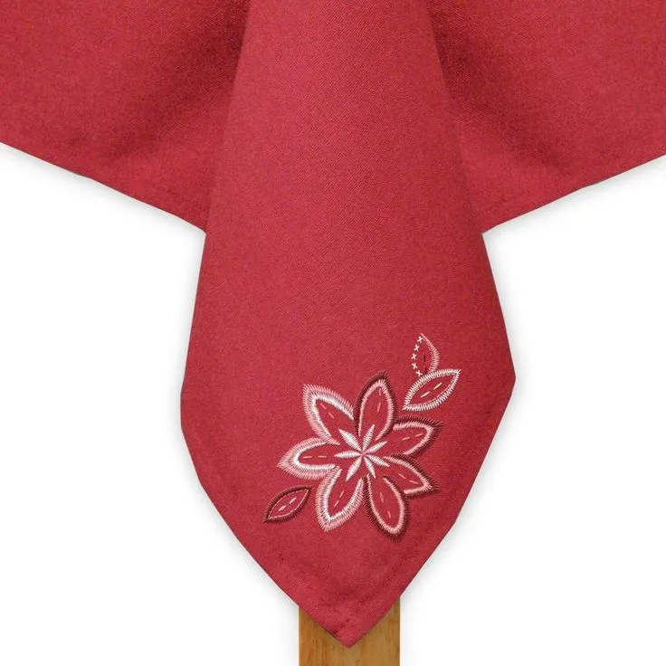 Christmas 60 in. x 104 in. Red Solid Polyester Tablecloth, photo 2 of 5