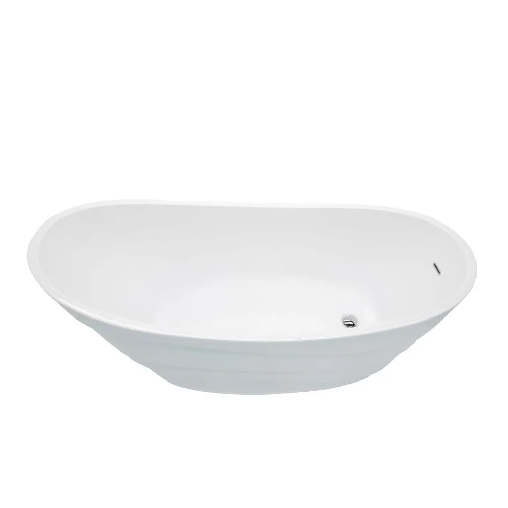 ANZZI Stratus 5.6 ft. Acrylic Freestanding Bathtub, Reversible Drain, Glossy White (67 x 29.5 x 29 in), photo 6 of 11