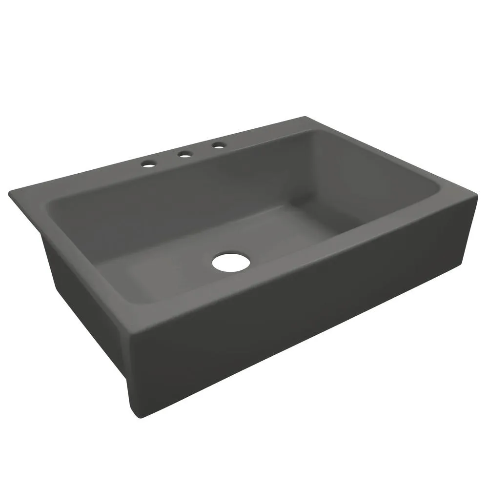 Josephine Quick-Fit Drop-in Farmhouse Fireclay 33.85 in. 3-Hole Single Bowl Kitchen Sink in Crisp White, photo 22 of 24