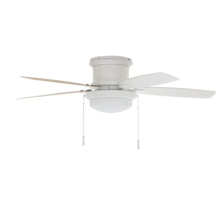 Roanoke 48 in. LED Indoor/Outdoor Matte White Ceiling Fan with Light Kit, photo 3 of 11