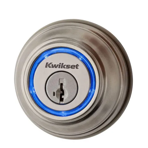 Kevo 2nd Gen Satin Nickel Single Cylinder Touch-to-Open Bluetooth Smart Lock Deadbolt Works with Many Smart Devices