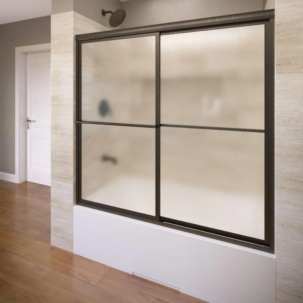 Deluxe 59 in. x 58-1/2 in. Clear Framed Sliding Tub Door in Oil Rubbed Bronze, photo 15 of 18