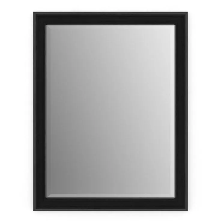 Delta 28 in. W x 36 in. H (M1) Framed Rectangular Deluxe Glass Bathroom Vanity Mirror in Matte Black, photo 2 of 8
