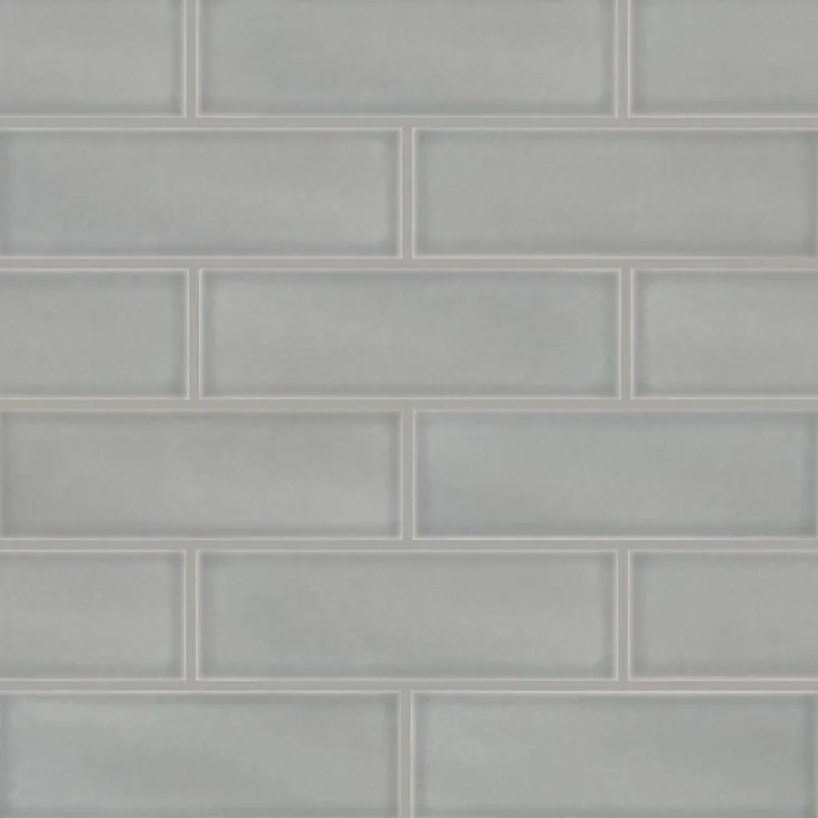 MSI Morning Fog 3 in. x 6 in. Handcrafted Glossy Ceramic Gray Subway Tile (1 sq. ft. / case), photo 2 of 2